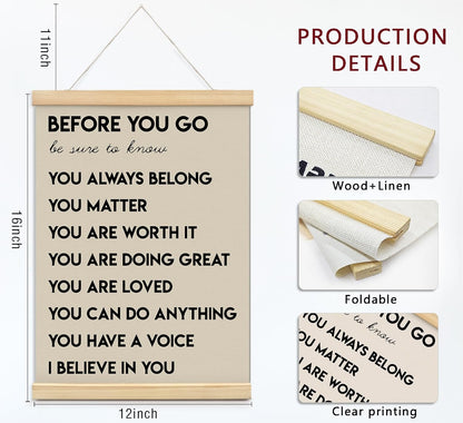 Regine Switzerland Inspirational Wall Art - Mental Health Affirmations for Office & Classroom | 12x16 In Wood Decor