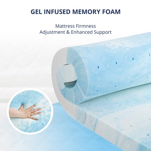 3 Inch Gel Memory Foam Mattress Topper Twin Size, Cooling Bed Topper for Pressure Relief with Removable Breathable Soft Cover, CertiPUR-US Certified