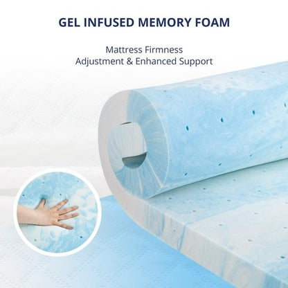 3 Inch Gel Memory Foam Mattress Topper Twin Size, Cooling Bed Topper for Pressure Relief with Removable Breathable Soft Cover, CertiPUR-US Certified