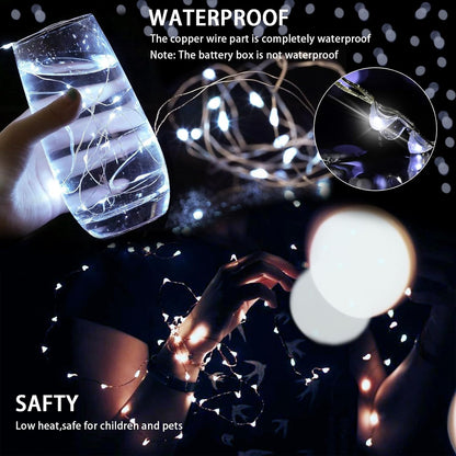 Skiennix 8 Pack White Fairy Lights - 7Ft 20 LED Twinkle String Lights | Battery Operated & Waterproof for Weddings, Parties, and Home Decor