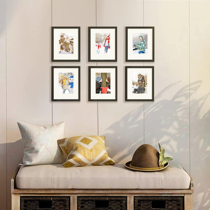 Upsimples 8x10 Picture Frame - Versatile Display for 5x7 with Mat or 8x10 Without Mat, Black