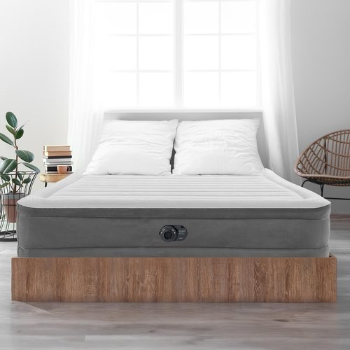INTEX King Size Air Mattress, 18in Height Airbed with Built-in Pump, Dura-Beam Elevated Premium Comfort - Portable Inflatable Bed for Camping & Travel