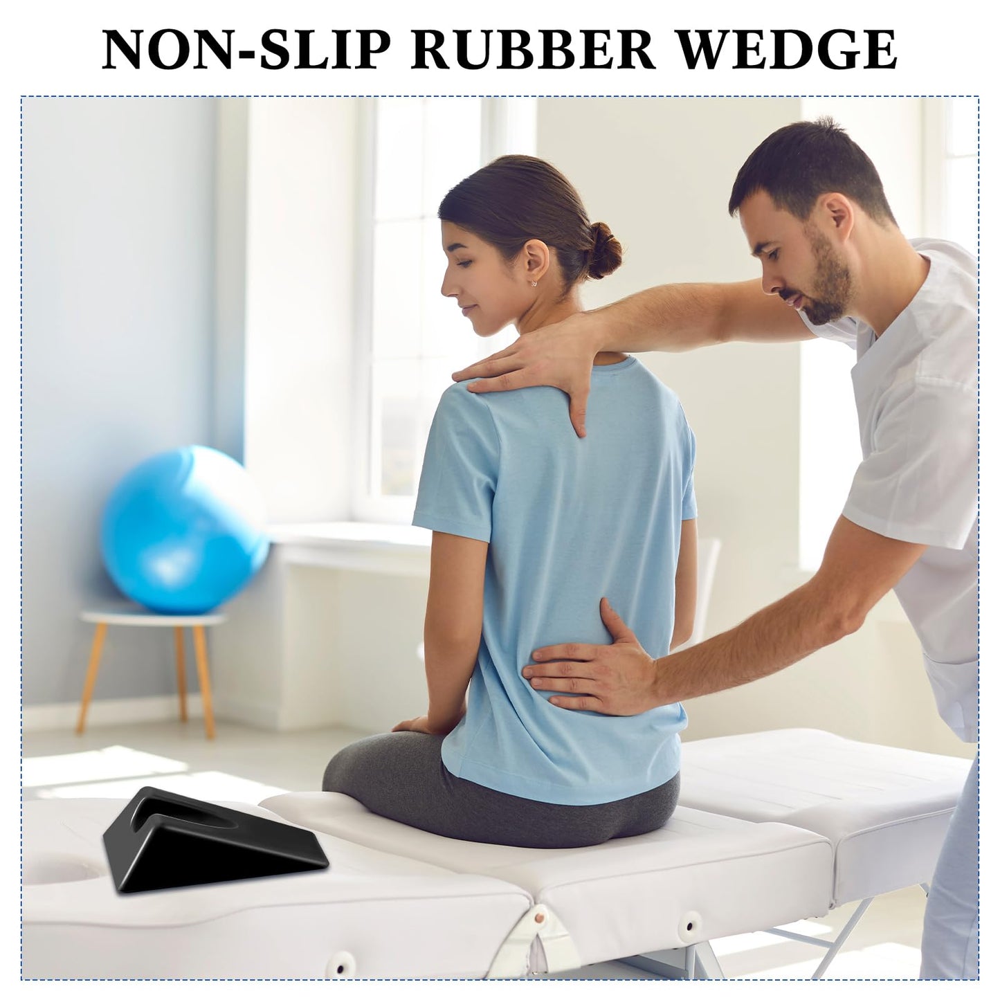 Suzile Mobilization Wedge 7.9 x 4.1 x 2 Inch Triangle Therapy Wedge Non Slip Silicone Wedge Pillow Sturdy Support for Relieve Spinal Pain Rehabilitation Tool(Black)