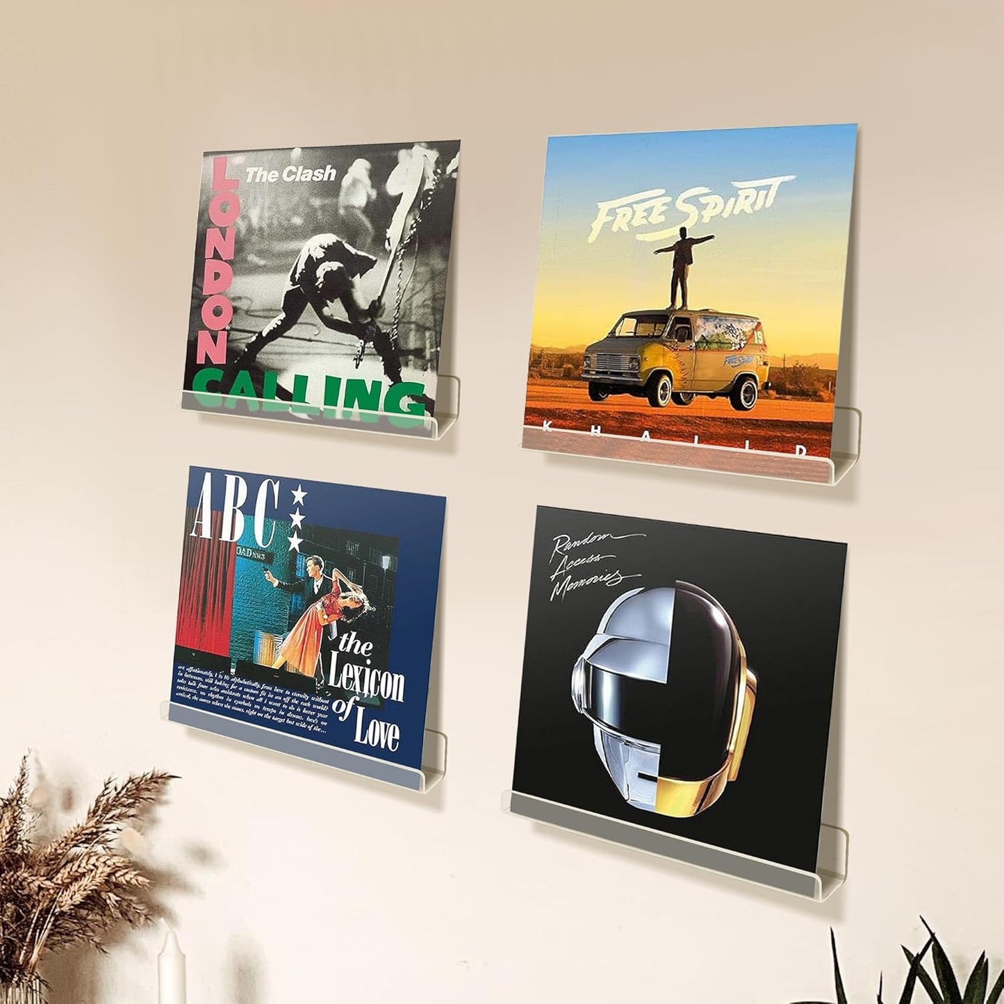 Upsimples Vinyl Record Wall Mount Shelves - 12" Clear Acrylic Album Holder for Stylish Storage & Display | Kids Bookshelf, Magazine Rack, Picture Ledge