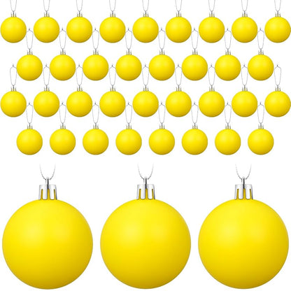 36 Pcs Christmas Ball Ornaments 2.4in Yellow Matte Plastic Balls for Xmas Tree