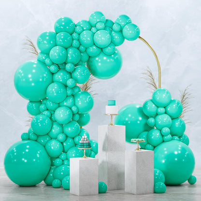 PartyWoo Teal Balloon Arch Kit - 100pcs in 5, 10, 12 Inch Sizes for Baby Showers & Birthday Parties