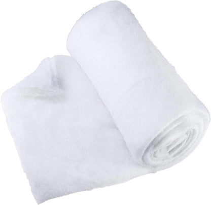 Prextex Artificial Snow Roll - Large Fluff for Christmas Displays | 94"x31" Thick White Blanket for Holiday Decor