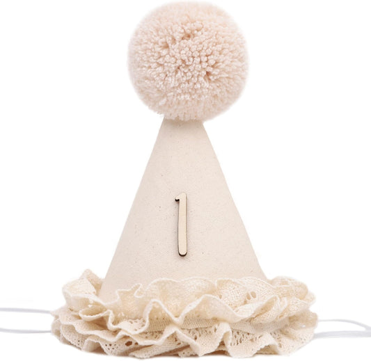 Regine Switzerland Lace 1/2 Birthday Hat - Sweet Floral Princess Crown for 6-Month Celebration