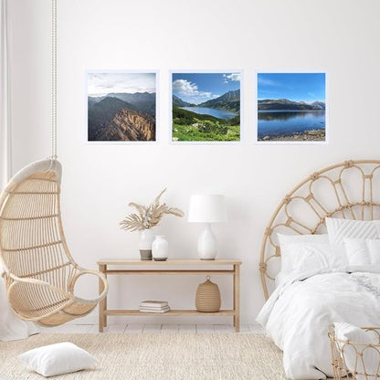 JCJMY 13x13 Picture Frame - White Wall Mount for Horizontal or Vertical Display | Shatter-Resistant Plexiglass