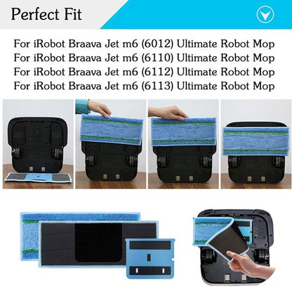 iRobot | 8-Pack Upgraded M6 Wet Mopping Pads - New Sticky Design, Washable & Reusable for Braava Jet M6 Series