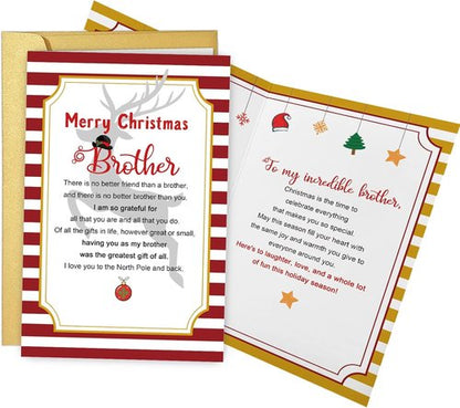 Chenive | Merry Christmas Card for Brothers - Heartfelt Holiday Greeting Card Gift