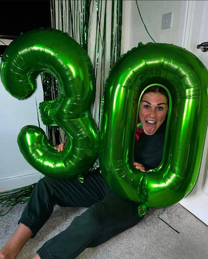 Green Number Balloons by [Brand Name] - 40 Inch 0 Number Balloons for Birthday & St. Patrick's Day Celebrations