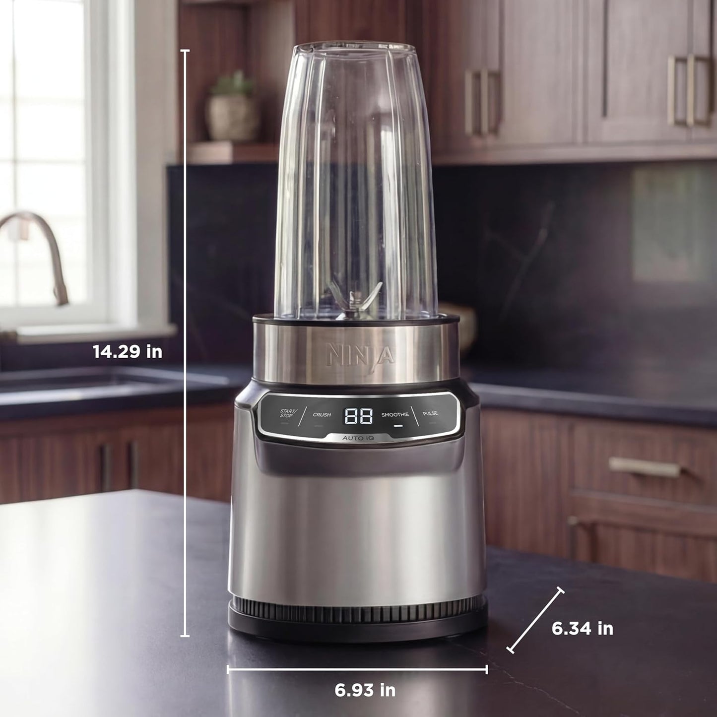 Ninja Nutri Pro Blender - Single Serve for Smoothies & Shakes | Includes 2 Cups & Lids | Silver