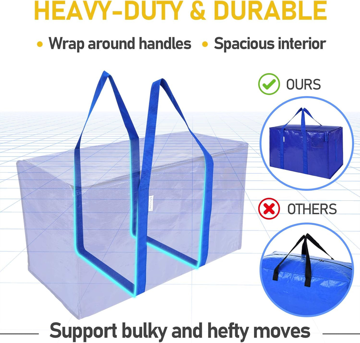 Skiennix Extra Large Moving Bags - 120L Laundry Backpack for Easy Transport