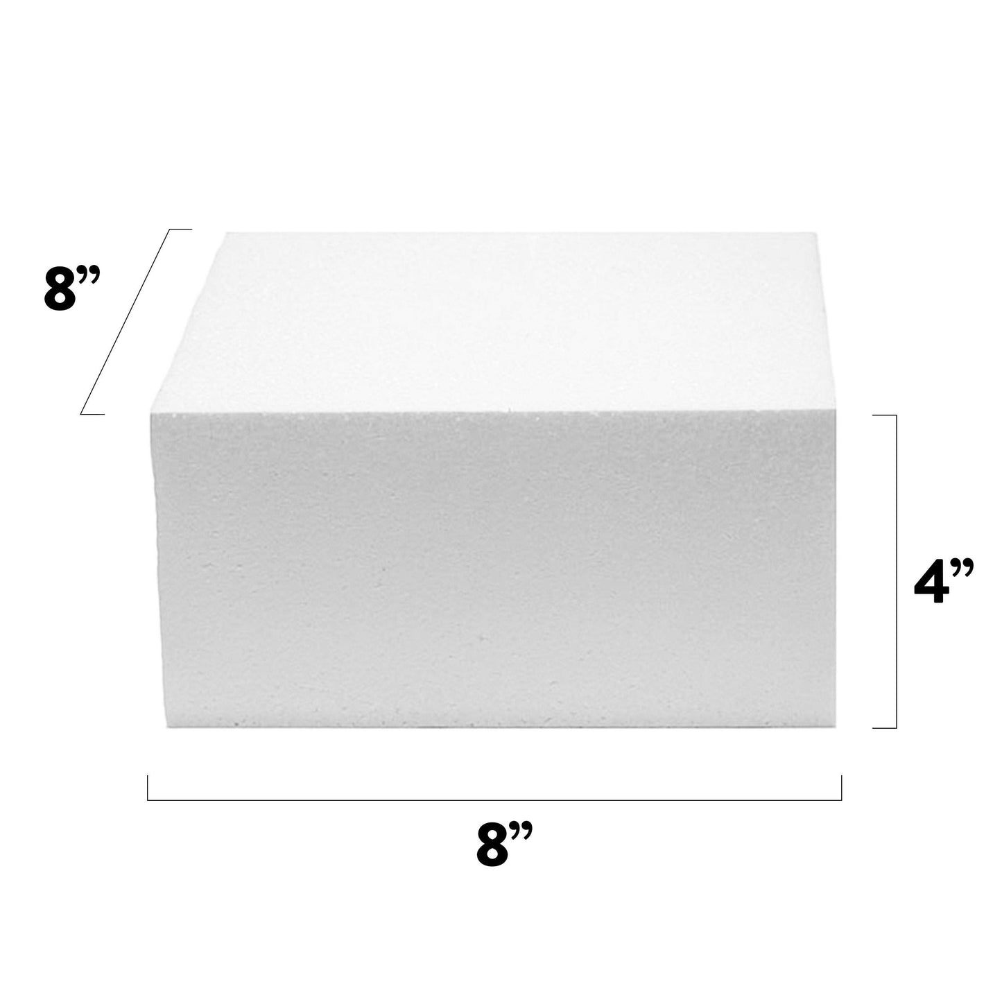 Global Sugar Art Cake Dummy Square, 8 x 8 x 4 Inches