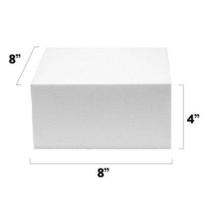 Global Sugar Art Cake Dummy Square, 8 x 8 x 4 Inches