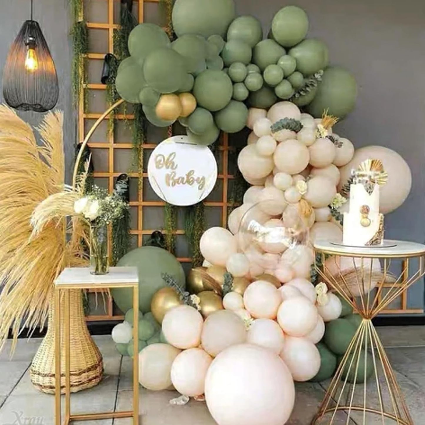 PartyWoo Sage Green Balloons - 140-Piece Set in Various Sizes for Jungle Birthday Party Decor | Olive & Eucalyptus