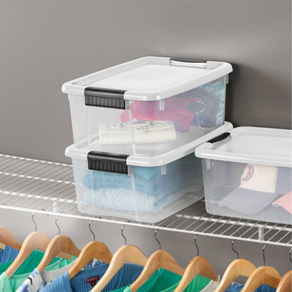 Sterilite 6-Pack Ultra Latching Storage Bins - Clear Plastic 18 Quart Organizing Containers for Home & Office