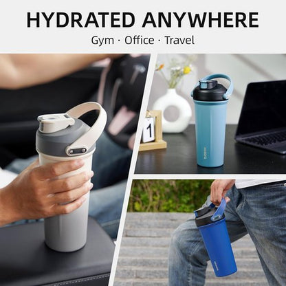 BJPKPK 25 oz Insulated Tumbler - Stainless Steel Protein Shaker Water Bottle | Forest Green