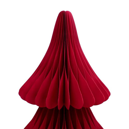 Christmas Red 70-Inch Paper Honeycomb Floor Tree - Foldable, Self-Standing
