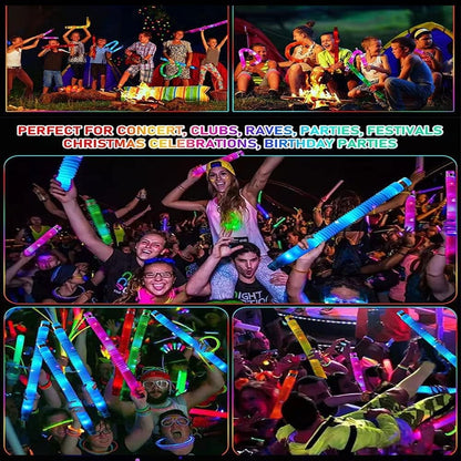 Skiennix Glow Necklaces & Bracelets - 6PCS Multicolor Light-Up Party Favors for Kids & Adults