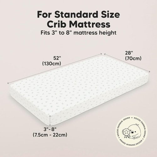KeaBabies Baby Crib Sheets - Soft & Cozy Viscose Bamboo Fitted Mattress Covers | 2-Pack 52x28 (Herb)
