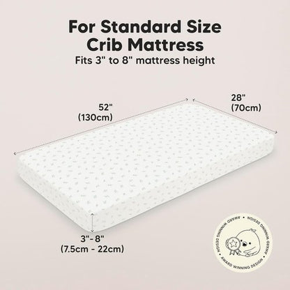 KeaBabies Baby Crib Sheets - Soft & Cozy Viscose Bamboo Fitted Mattress Covers | 2-Pack 52x28 (Herb)
