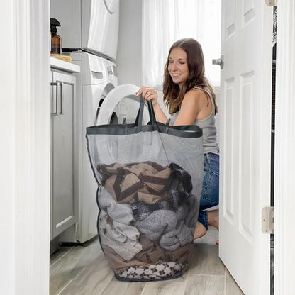 Goodpick Laundry Basket - Large Rolling Hamper with Wheels & Removable Wash Bag | 100L, Gray