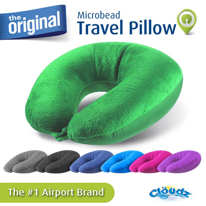 Cloudz Microbead Travel Neck Pillow - Bright Green