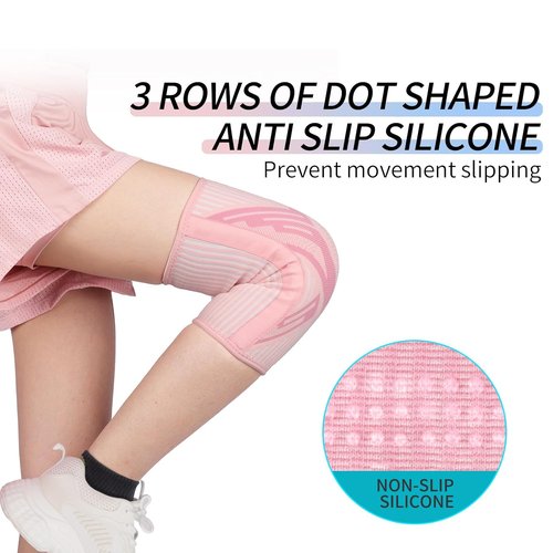 Knee Brace with Side Stabilizers Compression Knee Support for Women and Men Knee Sleeves for Running, Arthritis, Ligament Damage, Meniscus Tear, Joint Pain Relief, ACL (Pink, XL)