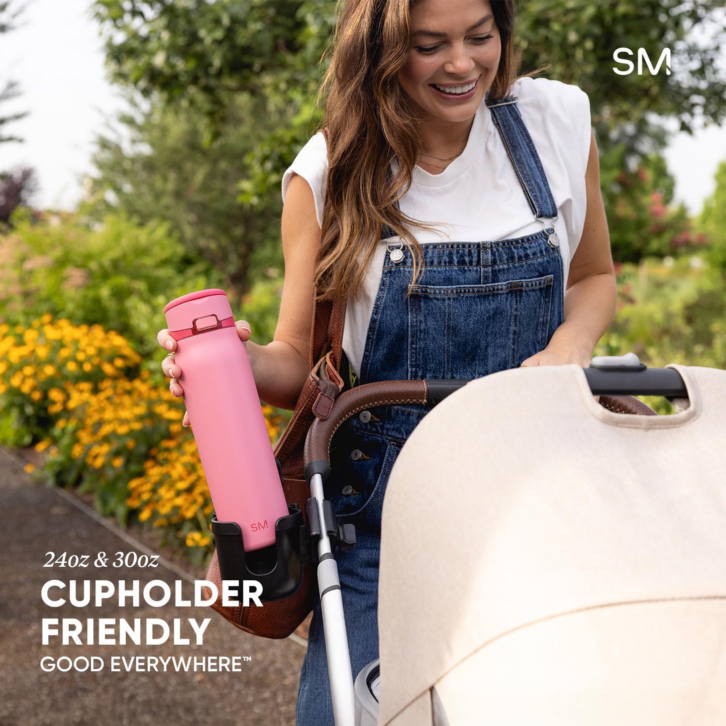 Simple Modern Mesa Loop Water Bottle - Insulated 24oz Stainless Steel with Covered Straw & Handle | Avocado