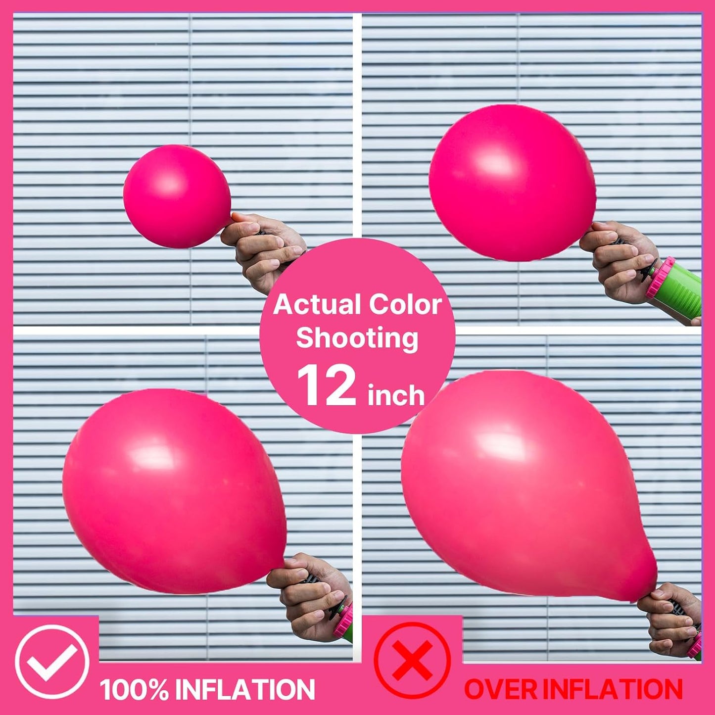 PartyWoo Hot Pink Balloon Arch Kit - 155 Pcs in Various Sizes for Baby Showers & Birthdays | Magenta Fuchsia