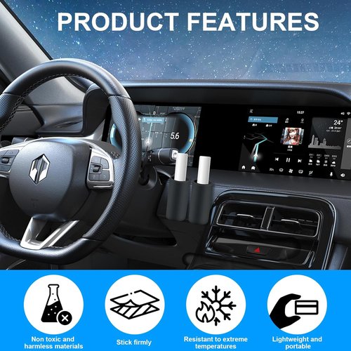 Car Chapstick Holder 2 Pack Lip Balm Holder for Women Upright Chapstick Holder Car Accessories are Suitable for Various Models（Black）