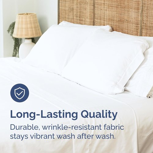 King Size Flat Sheet | Ultra-Soft Hotel Quality Bedding - Breathable, Cooling & Easy-Care - White