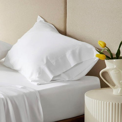 Bedsure Cooling Sheets - Twin Size Rayon Bamboo | Breathable & Soft Hotel Luxury Bedding - White
