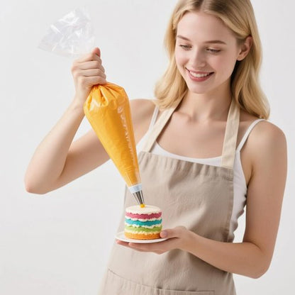 HOMIOVE 100-Pack Disposable 18-Inch Pastry Piping Bags - Thick, Anti-Burst Tipless Icing Bags for Cupcakes, Cakes, Cookies