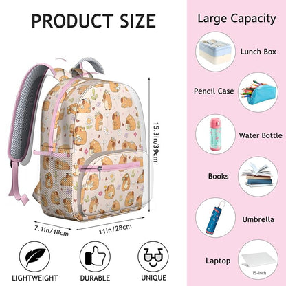 Variation Daisy Capybara Toddler Backpack for Girls Kids - Cute Preschool School Bag