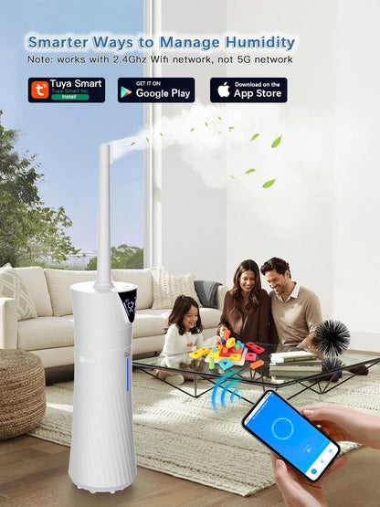 Skiennix 17L Ultrasonic Cool Mist Humidifier - Smart, Quiet Operation for Large Rooms | 2000ft² Coverage, 56H Runtime, 3 Mist Modes, White