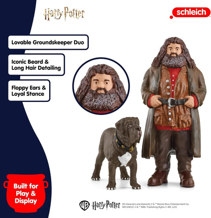Schleich Harry Potter Hagrid and Fang Figurines - 2-Piece Wizarding World Collectible Set for Kids & Adults | 42638