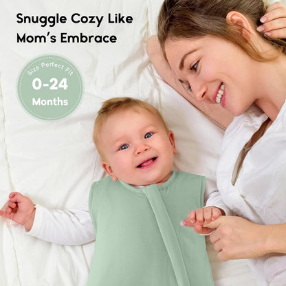 Yoofoss Baby Sleep Sack - Super Soft Rayon Made from Bamboo | 1.0 Tog, 6-12 Months, 2-Way Zipper