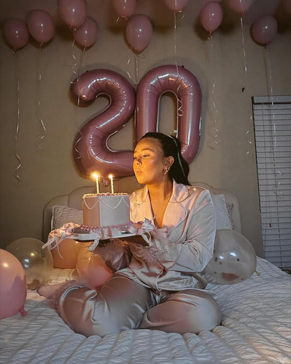 Pearlescent Pink Number 0 Balloon - 40 Inch Birthday Decoration for Milestone Celebrations