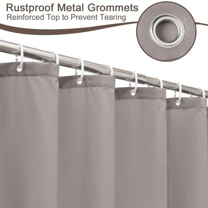 AooHome Extra Long Shower Curtain 72x78 Inch, Fabric Shower Curtain Liner for Hotel with Hooks, Weigthed Hem, Water Repellent, Chocolate