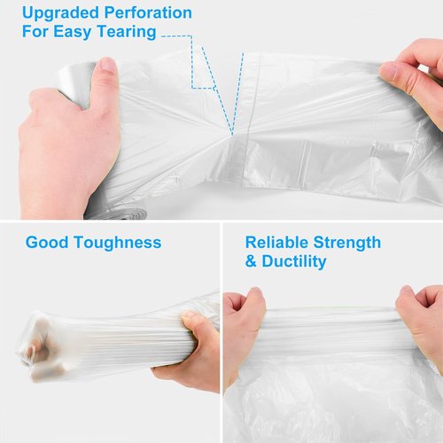 Inwaysin Small Trash Bags - 1.2 Gallon Clear Garbage Liners for Bathroom, Office, Kitchen | 200 Pcs
