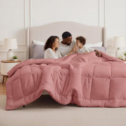 Bedsure Comforter Duvet Insert - Quilted Comforters Oversized King Size, All Season Duvet, GentleSoft Down Alternative Bedding, with 8 Tabs, Gifts for Women, Dusty Pink, Oversized King 116x98 Inches