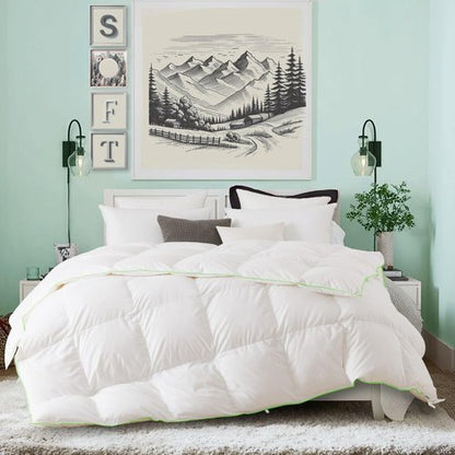 KASENTEX 75% Down 25% Feather - Premium King Goose Feathers Down Comforter, Ultra-Soft, 750 Fill Power Medium Weight for All Season Luxury Hotel Style Fluffy Duvet Insert (106x90 Inches, White)
