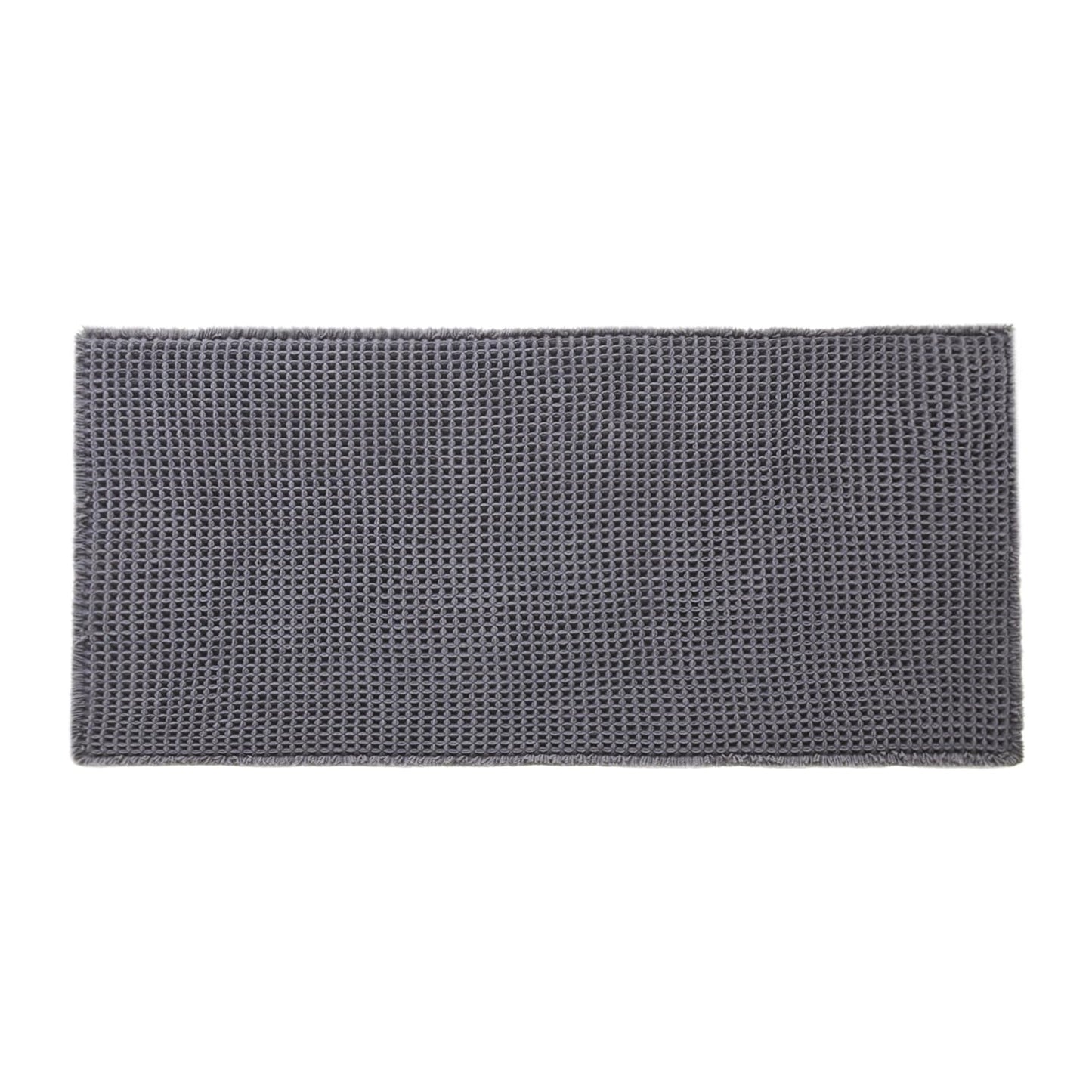 TYUU Waffle Bath Mat, Boho Bathroom Rugs Non Slip Washable Super Absorbent Quick Dry Bath Mat Farmhouse Bathroom Decor, 48"x24" Grey