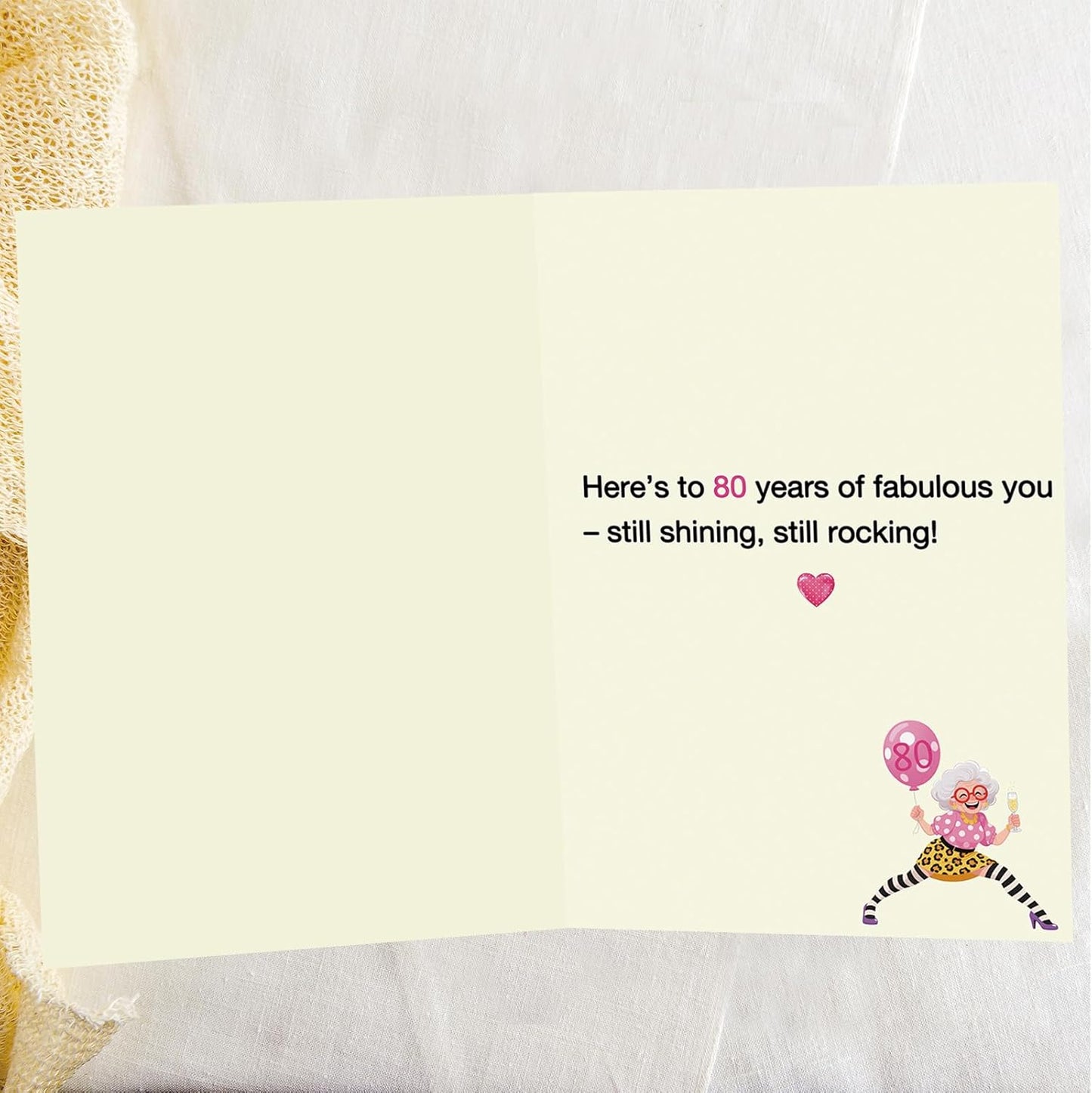 OJsensai 80th Birthday Card & Gifts for Women - Celebrate Her Special Day with Elegant Decorations