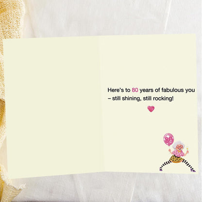 OJsensai 80th Birthday Card & Gifts for Women - Celebrate Her Special Day with Elegant Decorations