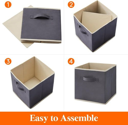 Lifewit Storage Cubes - Foldable Fabric Baskets for Home Organization | 11 Inch, 18L, Gray, 16 Pack