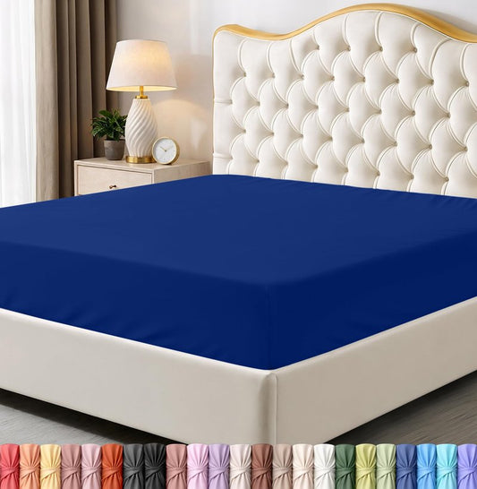 Utopia Bedding King Fitted Sheet - Bottom Sheet - Deep Pocket - Soft Microfiber - Shrinkage and Fade Resistant-Easy Care -1 Fitted Sheet Only (Royal Blue)
